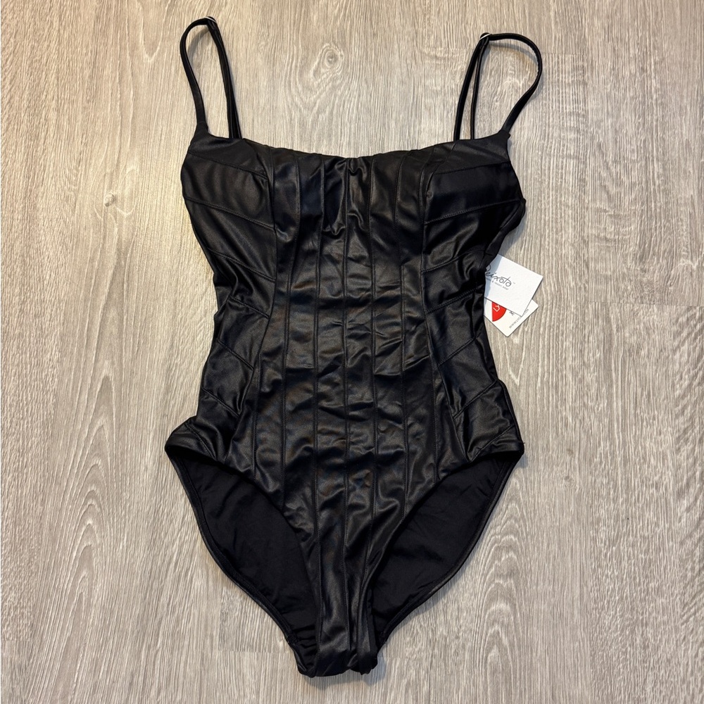 Peixoto Rosie Black Sexy One Piece Swimsuit